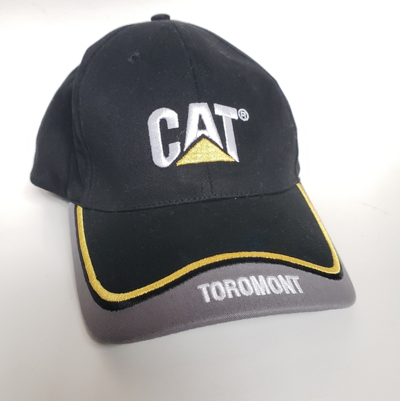 CAT Caterpillar Toromont embroidered logo trademark baseball cap hat black OS - Picture 1 of 10